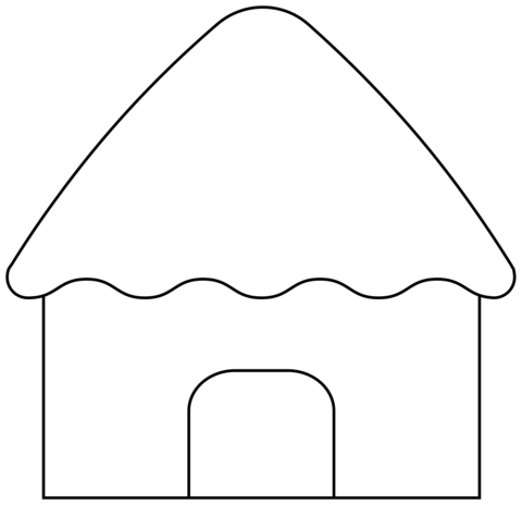 Hut Emoji Coloring Page